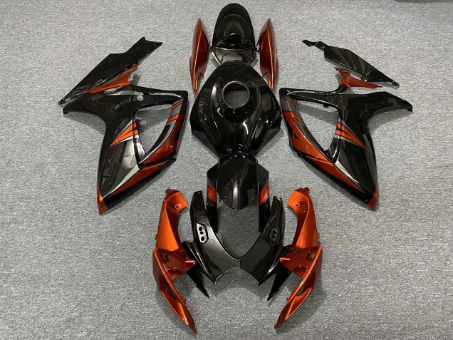 Black and Burnt Orange 2006-2007 Suzuki GSXR 600-750 Motorcycle Fairings Black and Burnt Orange 2006-2007 Suzuki GSXR 600-750 Motorcycle Fairings