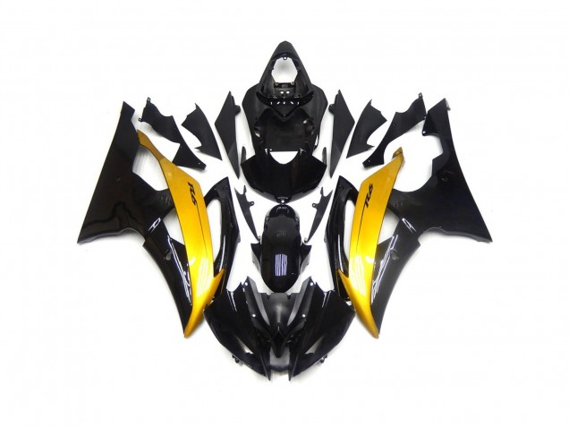 Black and Gold Gloss 2008-2016 Yamaha R6 Motorcycle Fairings Black and Gold Gloss 2008-2016 Yamaha R6 Motorcycle Fairings