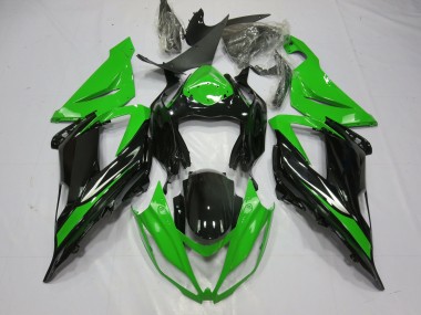 Black and Green 2013-2018 Kawasaki ZX6R Motorcycle Fairings