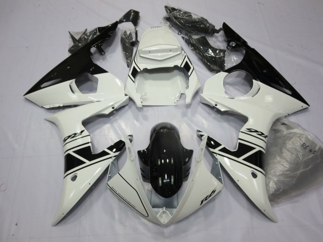 Black and white 2003-2005 Yamaha R6 Motorcycle Fairings Black and white 2003-2005 Yamaha R6 Motorcycle Fairings