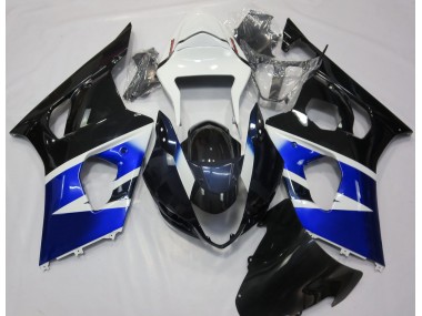 Black Blue and White 2003-2004 Suzuki GSXR 1000 Motorcycle Fairings