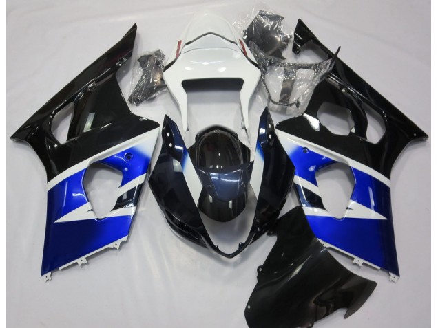 Black Blue and White 2003-2004 Suzuki GSXR 1000 Motorcycle Fairings Black Blue and White 2003-2004 Suzuki GSXR 1000 Motorcycle Fairings