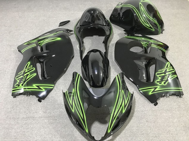 Black & Green Lightning 1997-2007 Suzuki GSXR 1300 Motorcycle Fairings Black & Green Lightning 1997-2007 Suzuki GSXR 1300 Motorcycle Fairings