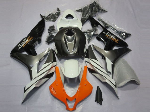 Black Grey and Orange 2007-2008 Honda CBR600RR Motorcycle Fairings Black Grey and Orange 2007-2008 Honda CBR600RR Motorcycle Fairings