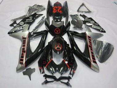 Black Grey Jordan 2008-2010 Suzuki GSXR 600-750 Motorcycle Fairings