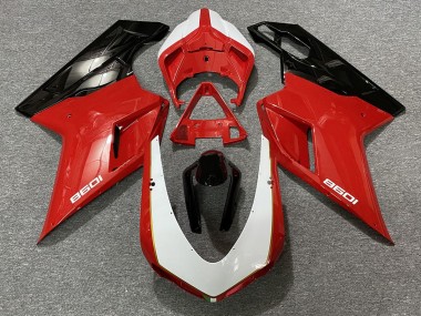 Black Red White 2007-2012 Ducati 848 1098 1198 Motorcycle Fairings