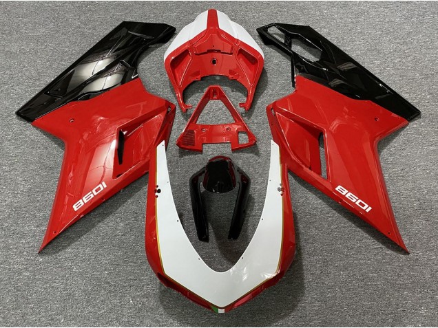 Black Red White 2007-2012 Ducati 848 1098 1198 Motorcycle Fairings Black Red White 2007-2012 Ducati 848 1098 1198 Motorcycle Fairings