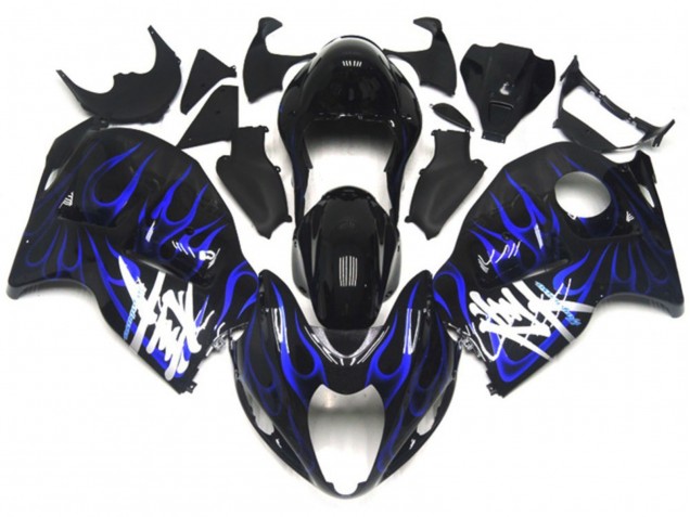 Black with Deep Blue flame 1997-2007 Suzuki GSXR 1300 Motorcycle Fairings Black with Deep Blue flame 1997-2007 Suzuki GSXR 1300 Motorcycle Fairings