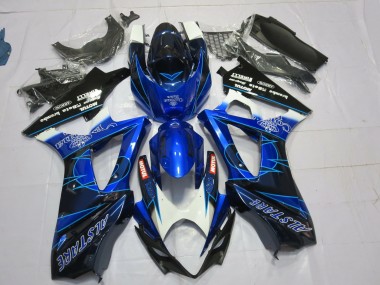 Blue and Black Corona 2007-2008 Suzuki GSXR 1000 Motorcycle Fairings