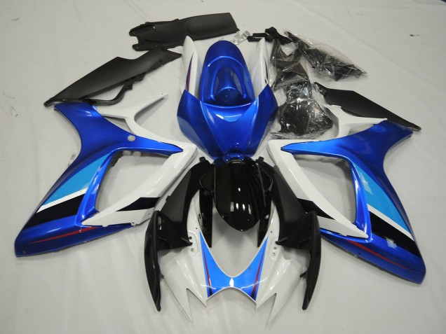 Blue and White 2006-2007 Suzuki GSXR 600-750 Motorcycle Fairings Blue and White 2006-2007 Suzuki GSXR 600-750 Motorcycle Fairings