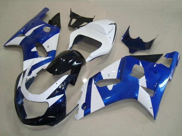 Blue and White OEM Style 2001-2003 Suzuki GSXR 600-750 Motorcycle Fairings Blue and White OEM Style 2001-2003 Suzuki GSXR 600-750 Motorcycle Fairings