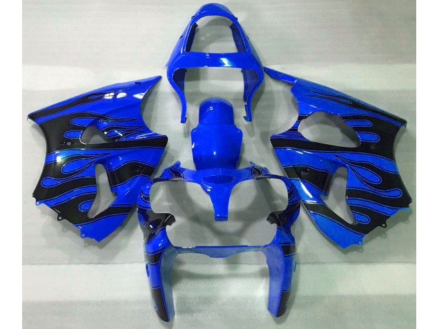 Blue & Black Flame 2000-2002 Kawasaki ZX6R Motorcycle Fairings Blue & Black Flame 2000-2002 Kawasaki ZX6R Motorcycle Fairings