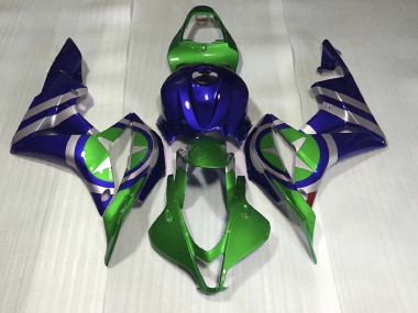 Blue Green Captain America 2007-2008 Honda CBR600RR Motorcycle Fairings