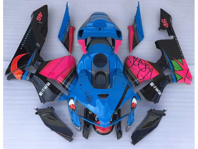 Blue Shark & Pink 2005-2006 Honda CBR600RR Motorcycle Fairings Blue Shark & Pink 2005-2006 Honda CBR600RR Motorcycle Fairings