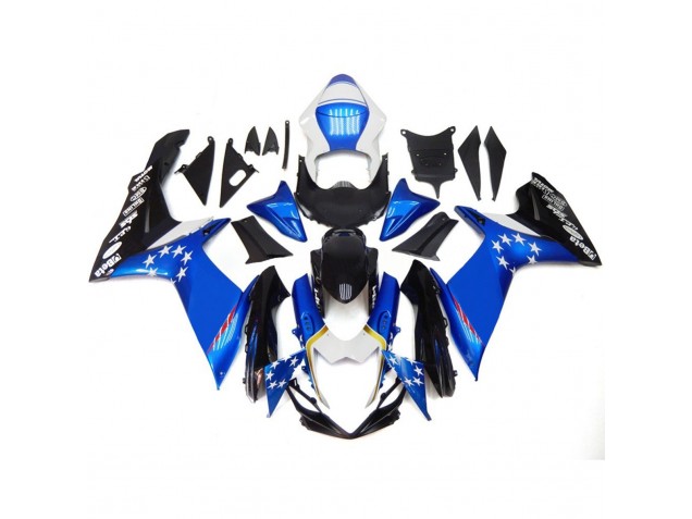 Blue Style With Red Stars 2011-2020 Suzuki GSXR 600-750 Motorcycle Fairings Blue Style With Red Stars 2011-2020 Suzuki GSXR 600-750 Motorcycle Fairings
