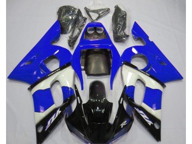 Blue White and Black 1998-2002 Yamaha R6 Motorcycle Fairings