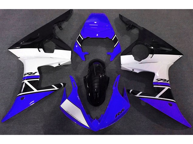Blue White and Black 2003-2005 Yamaha R6 Motorcycle Fairings Blue White and Black 2003-2005 Yamaha R6 Motorcycle Fairings