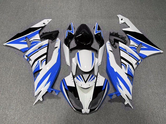 Blue White and Black Zag 2009-2012 Kawasaki ZX6R Motorcycle Fairings Blue White and Black Zag 2009-2012 Kawasaki ZX6R Motorcycle Fairings