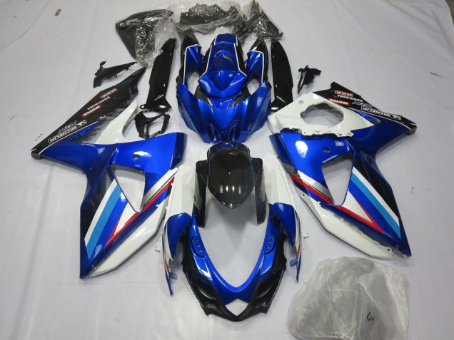 Blue White and Red 2008-2010 Suzuki GSXR 600-750 Motorcycle Fairings Blue White and Red 2008-2010 Suzuki GSXR 600-750 Motorcycle Fairings