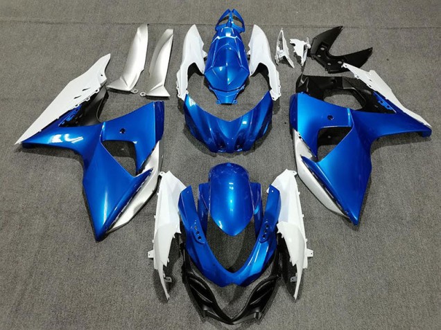 Blue White and Silver 2009-2016 Suzuki GSXR 1000 Motorcycle Fairings Blue White and Silver 2009-2016 Suzuki GSXR 1000 Motorcycle Fairings
