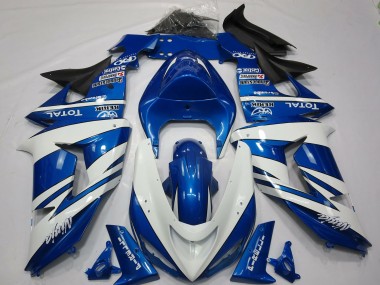 Blue White Ninja 2006-2007 Kawasaki ZX10R Motorcycle Fairings