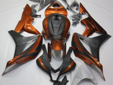 Burnt Orange and Matte Black 2007-2008 Honda CBR600RR Motorcycle Fairings