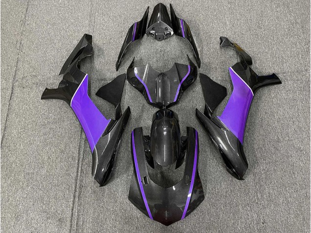 Carbon Fiber & Purple 2015-2019 Yamaha R1 Motorcycle Fairings Carbon Fiber & Purple 2015-2019 Yamaha R1 Motorcycle Fairings