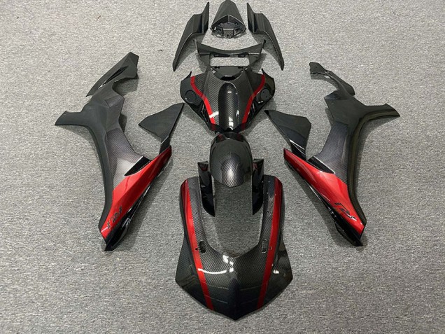 Carbon Fiber Style & Red 2015-2019 Yamaha R1 Motorcycle Fairings Carbon Fiber Style & Red 2015-2019 Yamaha R1 Motorcycle Fairings