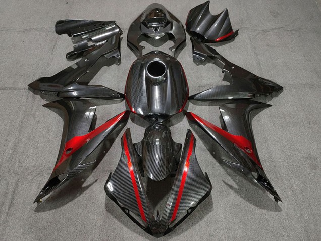 Carbon Style w Red 2004-2006 Yamaha R1 Motorcycle Fairings Carbon Style w Red 2004-2006 Yamaha R1 Motorcycle Fairings