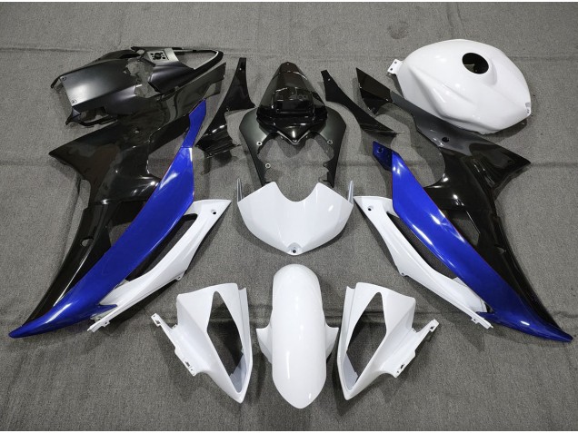 Custom Blue Black and White 2008-2016 Yamaha R6 Motorcycle Fairings Custom Blue Black and White 2008-2016 Yamaha R6 Motorcycle Fairings