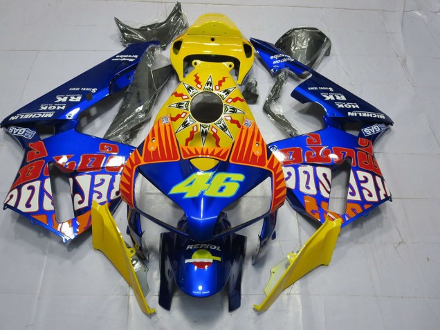 Custom Blue Rossi 2005-2006 Honda CBR600RR Motorcycle Fairings Custom Blue Rossi 2005-2006 Honda CBR600RR Motorcycle Fairings