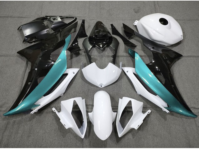 Custom LightBlue Black and White 2008-2016 Yamaha R6 Motorcycle Fairings Custom LightBlue Black and White 2008-2016 Yamaha R6 Motorcycle Fairings