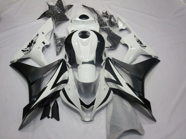 Custom OEM Style White and Black 2007-2008 Honda CBR600RR Motorcycle Fairings Custom OEM Style White and Black 2007-2008 Honda CBR600RR Motorcycle Fairings