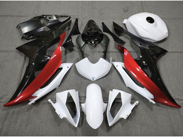 Custom Red Black and White 2008-2016 Yamaha R6 Motorcycle Fairings Custom Red Black and White 2008-2016 Yamaha R6 Motorcycle Fairings