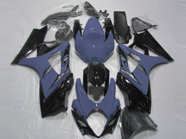 Dark Blue and Black 2007-2008 Suzuki GSXR 1000 Motorcycle Fairings