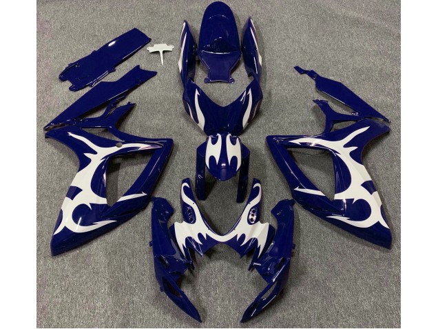 Dark Blue & White Design 2006-2007 Suzuki GSXR 600-750 Motorcycle Fairings Dark Blue & White Design 2006-2007 Suzuki GSXR 600-750 Motorcycle Fairings