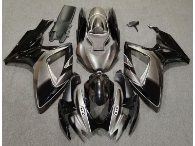 Dark Silver and Black 2006-2007 Suzuki GSXR 600-750 Motorcycle Fairings