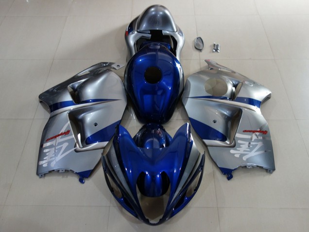 Deep Blue & Silver 1997-2007 Suzuki GSXR 1300 Motorcycle Fairings Deep Blue & Silver 1997-2007 Suzuki GSXR 1300 Motorcycle Fairings