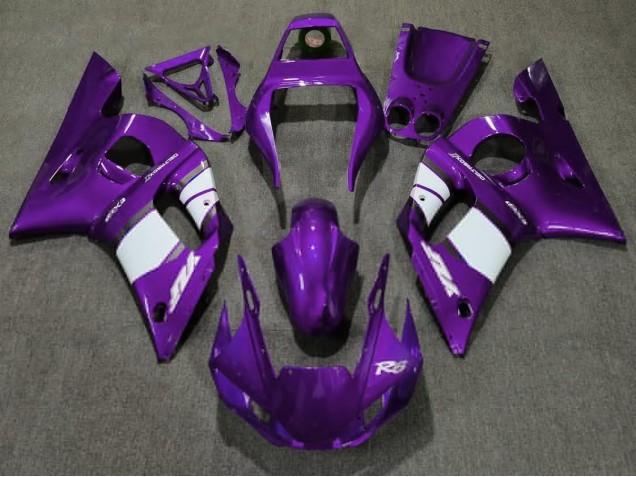 Deep Purple & White 1998-2002 Yamaha R6 Motorcycle Fairings Deep Purple & White 1998-2002 Yamaha R6 Motorcycle Fairings