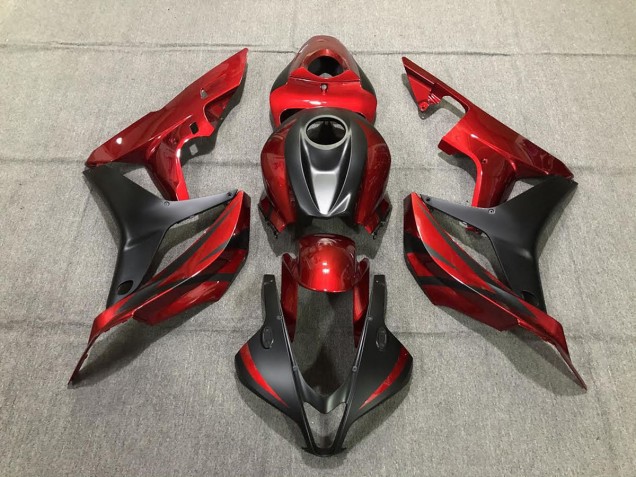 Deep Red and Matte Black 2007-2008 Honda CBR600RR Motorcycle Fairings Deep Red and Matte Black 2007-2008 Honda CBR600RR Motorcycle Fairings