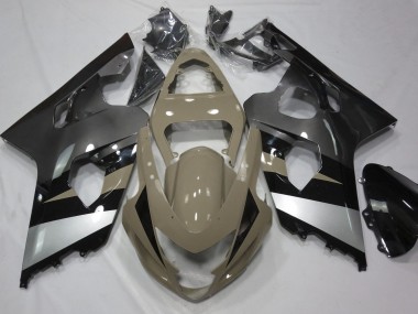 Desert Tan and Silver 2004-2005 Suzuki GSXR 600-750 Motorcycle Fairings
