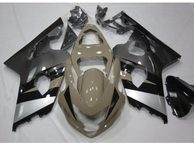 Desert Tan and Silver 2004-2005 Suzuki GSXR 600-750 Motorcycle Fairings