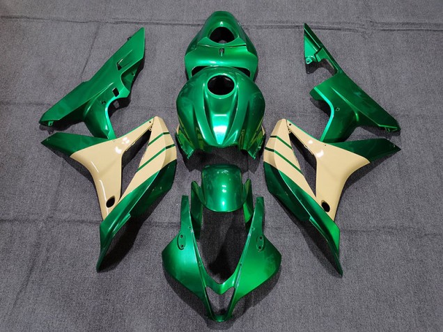 Emerald Green and Tan 2007-2008 Honda CBR600RR Motorcycle Fairings Emerald Green and Tan 2007-2008 Honda CBR600RR Motorcycle Fairings
