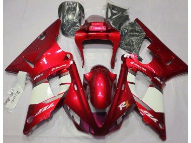 Fire Red & White 2000-2001 Yamaha R1 Motorcycle Fairings