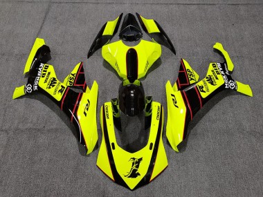 Floro Yellow and Black 2015-2019 Yamaha R1 Motorcycle Fairings