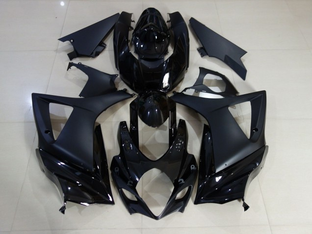 Gloss and Matte Black Plain 2007-2008 Suzuki GSXR 1000 Motorcycle Fairings Gloss and Matte Black Plain 2007-2008 Suzuki GSXR 1000 Motorcycle Fairings