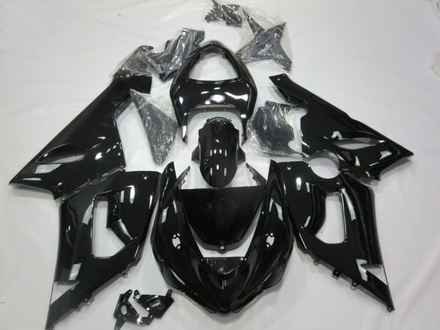 Gloss Black 2005-2006 Kawasaki ZX6R Motorcycle Fairings Gloss Black 2005-2006 Kawasaki ZX6R Motorcycle Fairings