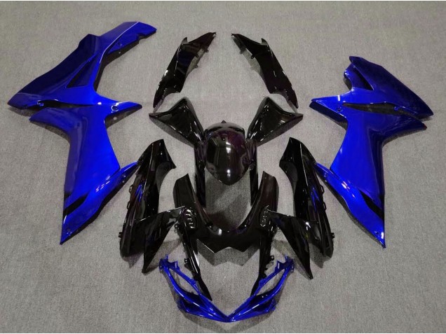 Gloss Black and Aqua Blue 2011-2020 Suzuki GSXR 600-750 Motorcycle Fairings Gloss Black and Aqua Blue 2011-2020 Suzuki GSXR 600-750 Motorcycle Fairings