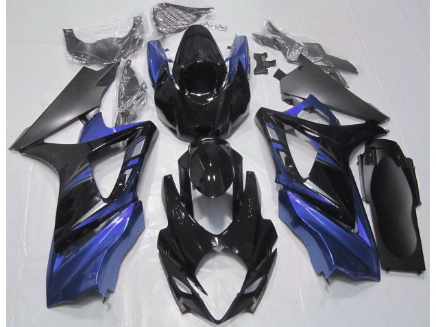 Gloss Black and Blue 2007-2008 Suzuki GSXR 1000 Motorcycle Fairings Gloss Black and Blue 2007-2008 Suzuki GSXR 1000 Motorcycle Fairings