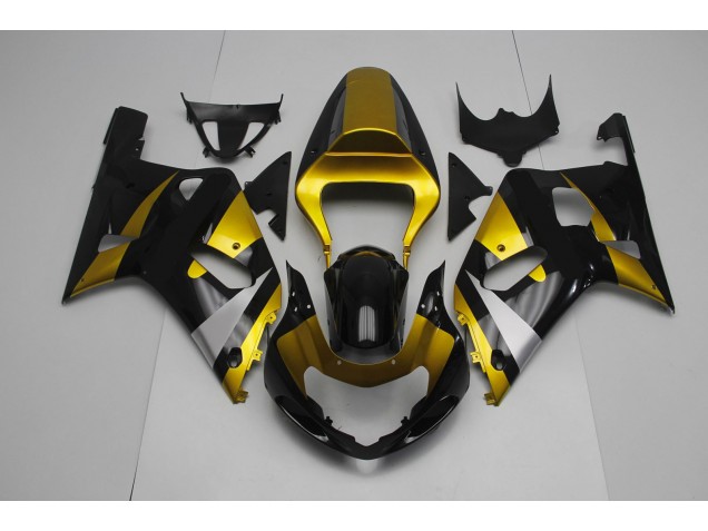Gloss Black and Gold 2001-2003 Suzuki GSXR 600-750 Motorcycle Fairings Gloss Black and Gold 2001-2003 Suzuki GSXR 600-750 Motorcycle Fairings